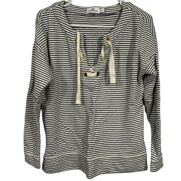Vineyard Vines Tops - Vineyard Vines Striped Beach Terry Split Neck Sweatshirt